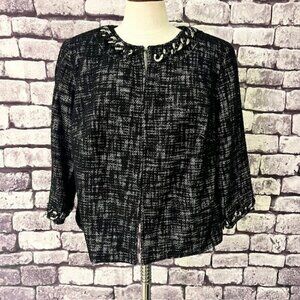 East 5th Black & White 3/4 Sleeve Jacket Size 1X